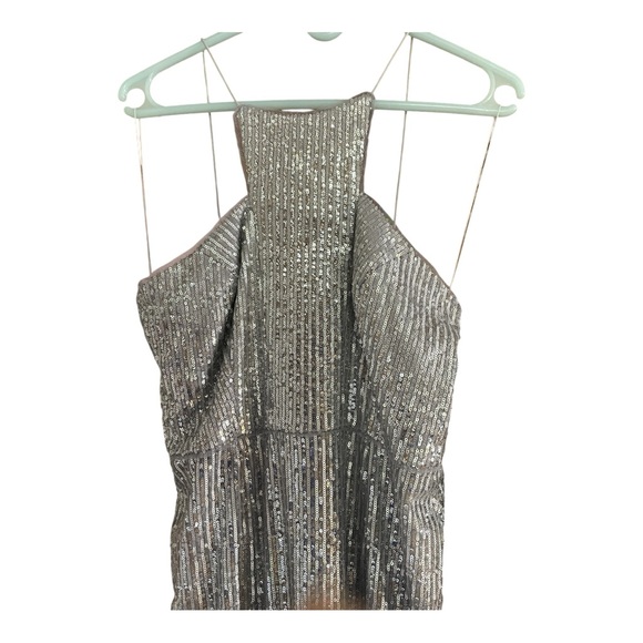 Nwt Adrianna Papell Sequin Cutaway Gown Silver women’s Size 8  US  $ 219 - Picture 6 of 16